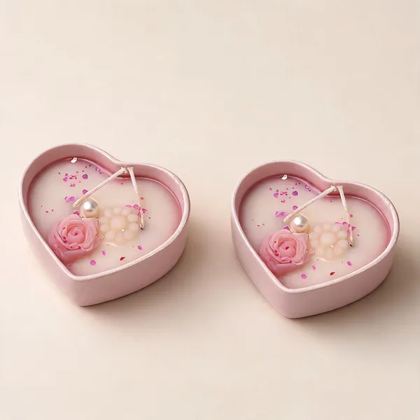 Soy_Wax_Floral_Heart_Shaped_Candle_In_Resin_Bowl_|_Pack_Of_2