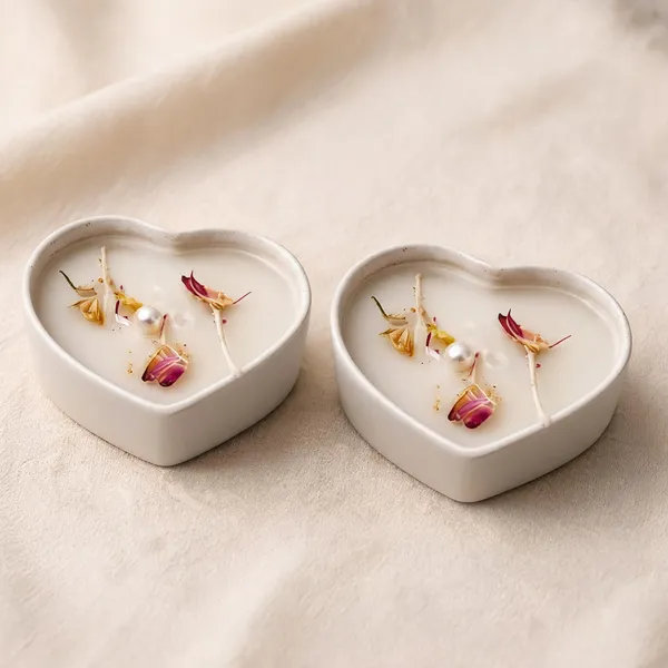 Soy_Wax_Floral_Pearl_Heart_Shaped_Candle_In_Ceramic_Bowl_|_Pack_Of_2