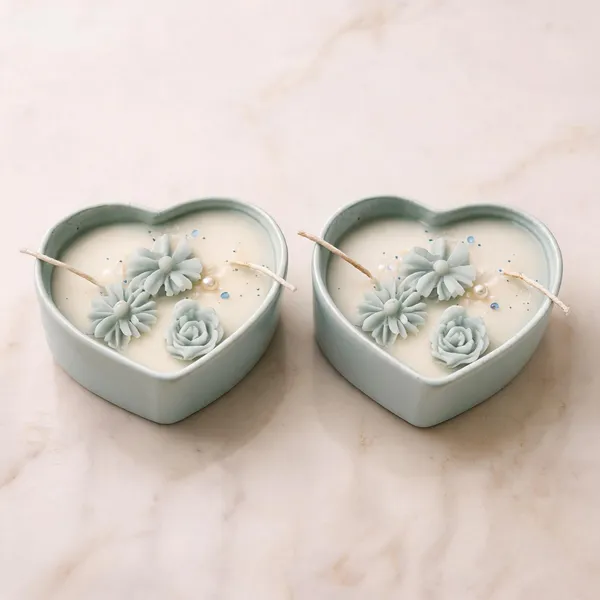 Soy_Wax_Floral_Heart_Shaped_Candle_In_Ceramic_Bowl_|_Pack_Of_2