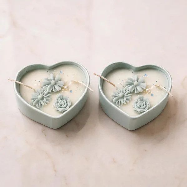 Soy_Wax_Floral_Heart_Shaped_Candle_In_Ceramic_Bowl_|_Pack_Of_2