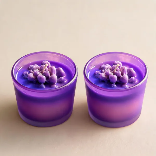 Soy_Wax_Floral_Purple_Grape_Blossom_Frosted_Glass_Jar_Candle_|_Pack_Of_2