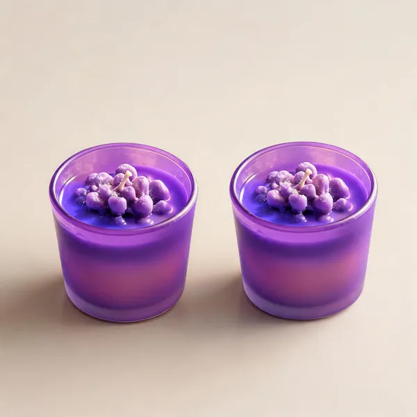 Soy_Wax_Floral_Purple_Grape_Blossom_Frosted_Glass_Jar_Candle_|_Pack_Of_2