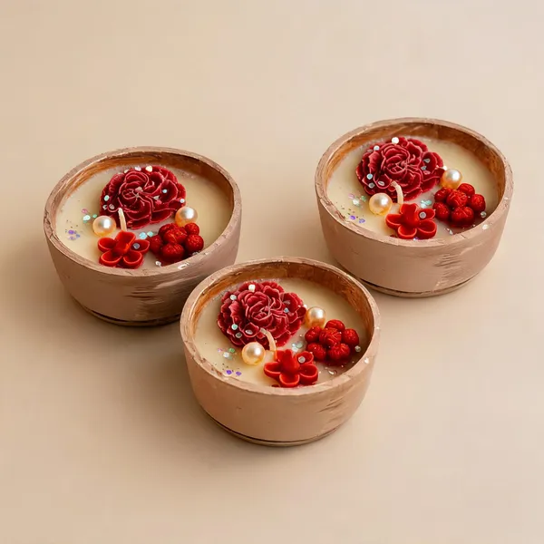 Soy_Wax_Crimson_Rose_Floral_Warm_Beige_Artisan_Bowl_Candle_|_Pack_Of_3