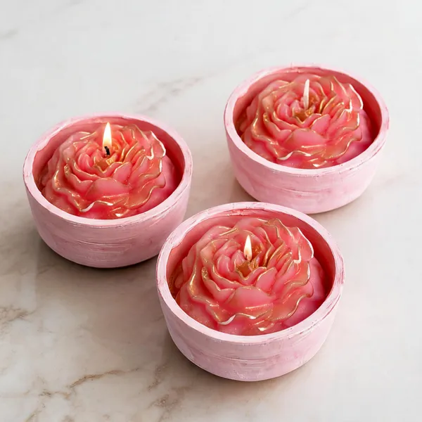Soy_Wax_Rose_Floral_Matte_Blush_Pink_Ceramic_Bowl_Candle_|_Pack_Of_3