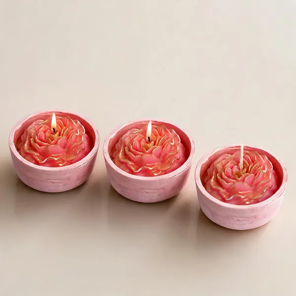 Soy_Wax_Rose_Floral_Matte_Blush_Pink_Ceramic_Bowl_Candle_|_Pack_Of_3