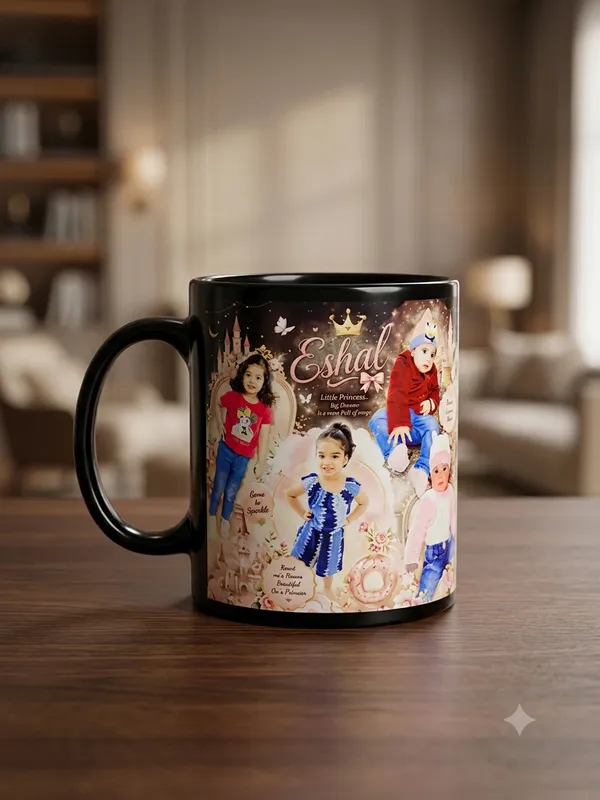 Black_Ceramic_Mug_With_Personalized_Birthday_Photo_Print_11_Oz_With_Key_Chain_One__Pcs_Set