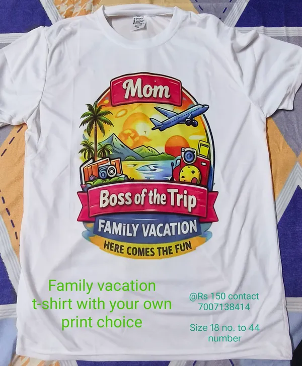 White_Printed_Family_Vacation_Round_Neck_T-Shirt_for_Family_one_pcs_set