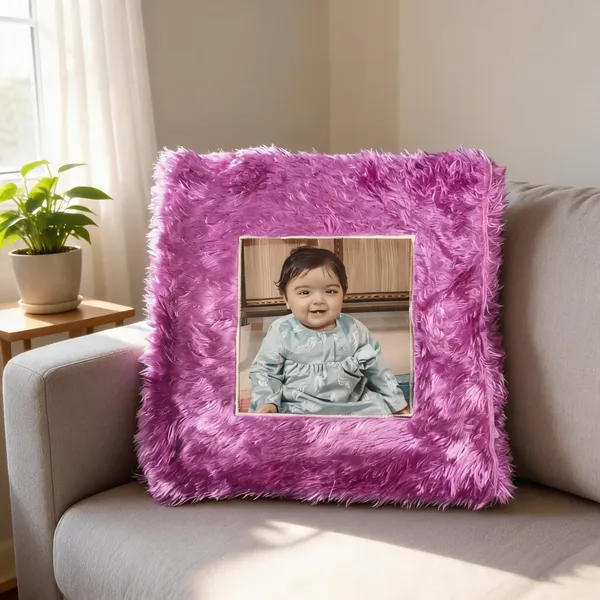 Purple_Fur_Cushion_With_Personalized_Photo_In_Square_Shape_One__Pcs_Set