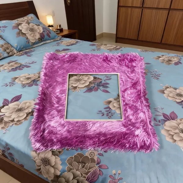 Purple_Fur_Cushion_With_Personalized_Photo_In_Square_Shape_One__Pcs_Set