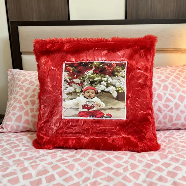 Red_Fur_Cushion_With_Personalized_Photo_In_Square_Shape_One__Pcs_Set
