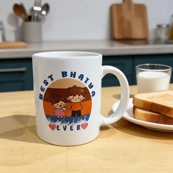 White_Ceramic_Personalized_Cartoon_Print_Coffee_Mug_16_Oz_With_Key_Chain_One__Pcs_Set