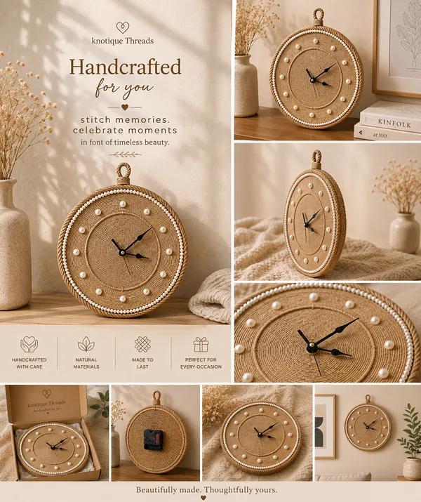 Jute_Handcrafted_Pearl_Accent_Wall_Clock