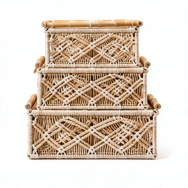 Woven_Macrame_Pattern_Storage_Basket_Set