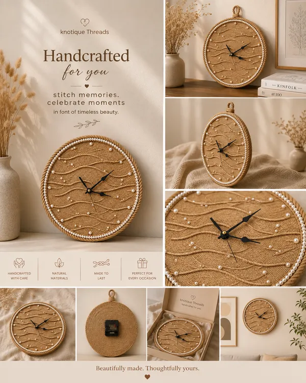Jute_Handmade_Wavy_Pattern_Wall_Clock