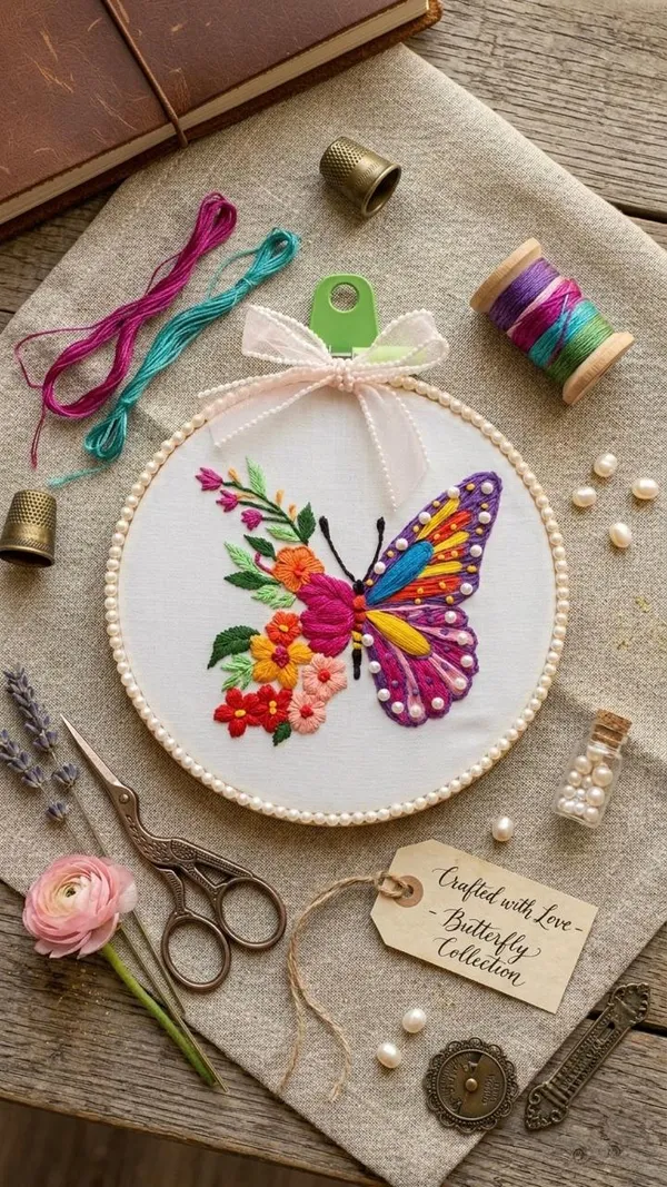 Blooming_Monarch_Embroidered_Butterfly_Framed_Wall_Art