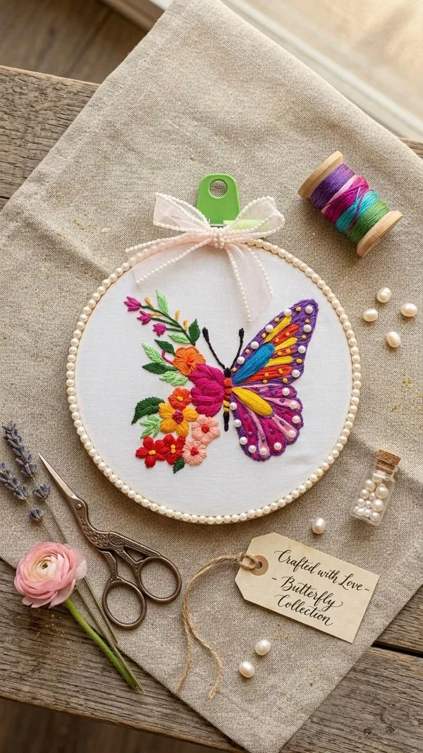 Blooming_Monarch_Embroidered_Butterfly_Framed_Wall_Art