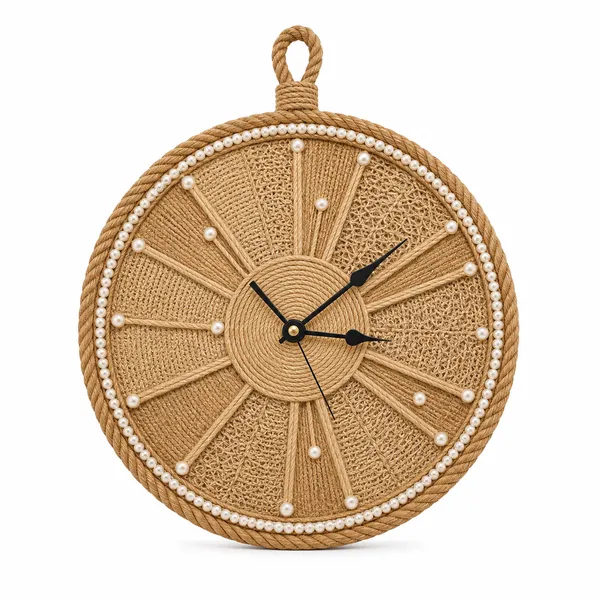 Jute_Handmade_Round_Wall_Clock