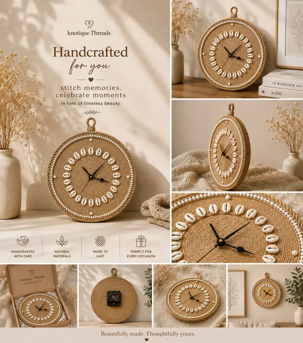 Jute_Coastal_Shell_Round_Wall_Clock
