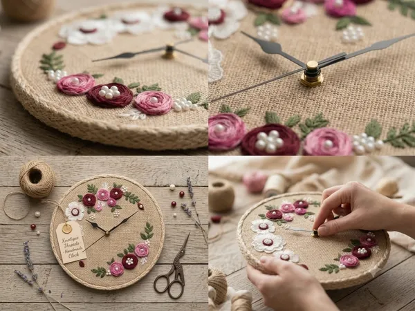 Woven_Floral_Embroidered_Round_Wall_Clock