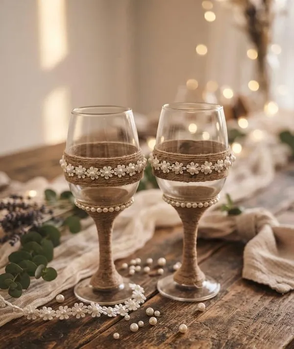 Lace_Amour_Rustic_Champagne_Glasses