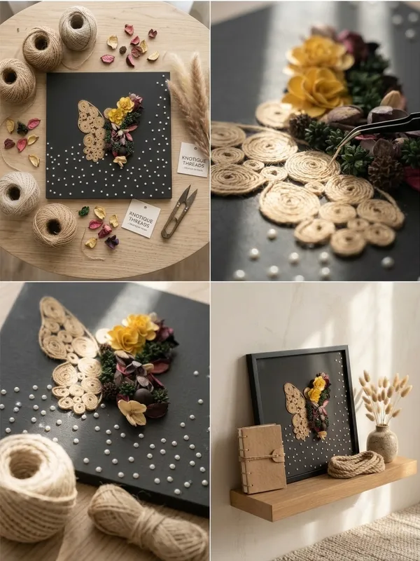 Jute_Handmade_Floral_Butterfly_Wall_Art