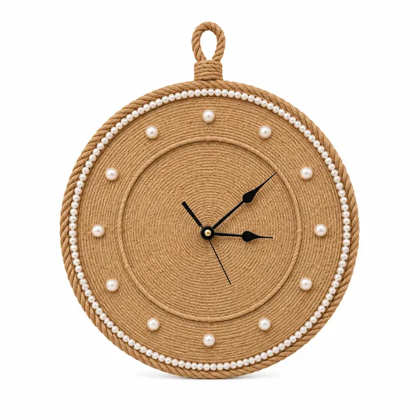 Jute_Handcrafted_Pearl_Accent_Wall_Clock