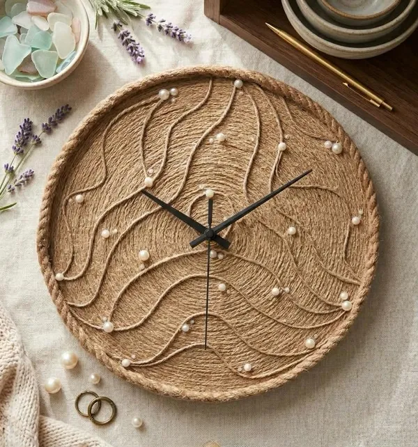The_Pearl_Drift_Jute_Wall_Clock