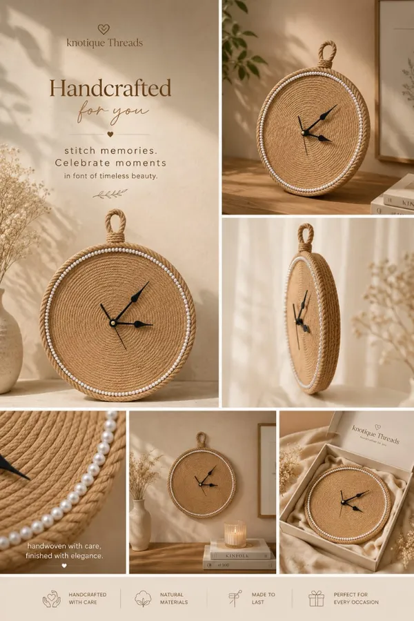 Jute_Handcrafted_Round_Wall_Clock