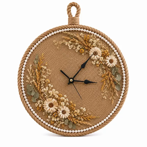 Rope_Floral_Decorative_Wall_Clock