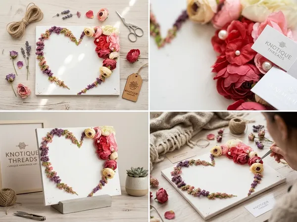 Thread_Floral_Heart_Handmade_Wall_Art