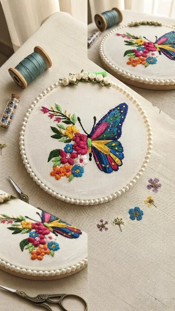 Blooming_Monarch_Embroidered_Butterfly_Framed_Wall_Art