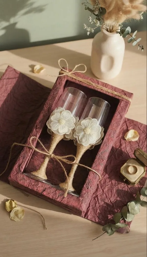 Ivory_Heirloom_Jute_Floral_Wedding_Champange_Glasses