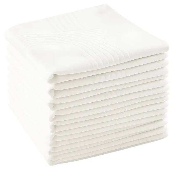Product_Summary_Menlee_Handkerchief_Pack_Of_10_Cotton_Full_Size_Hanky_Set_Soft_Absorbent_Reusable_White_Handkerchiefs_Solid_Plain_Design_Gentle_On_Skin_Ideal_For_Office_Travel_Daily_Use