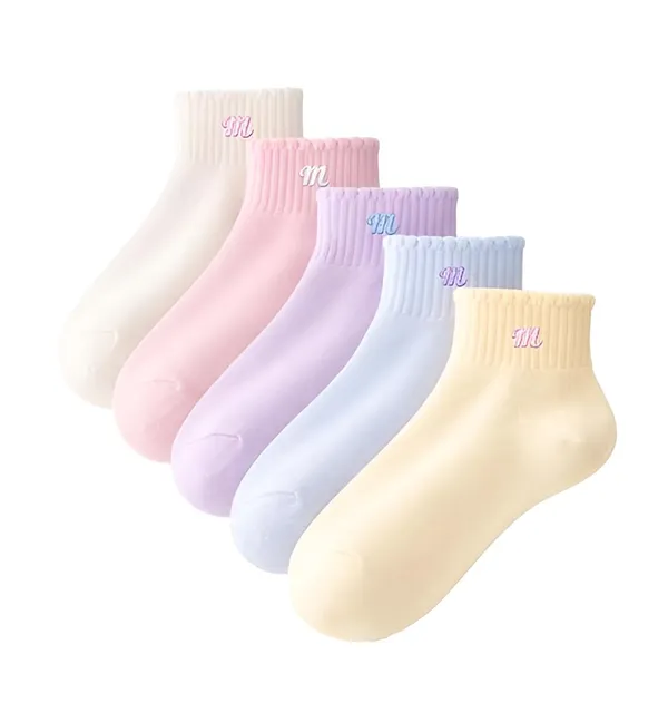 Cotton_Socks_For_Summer_Socks__Ankle_Length_Socks_Soft_Stretchable_Pastel_Cute_Colours_Lightweight_Anti_Odor_Daily_Wear_Gym_Sports_Athletic_Socks