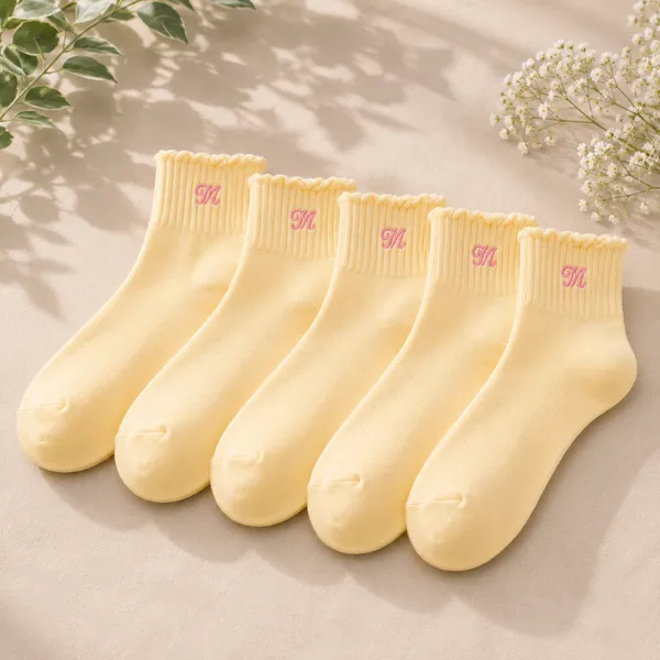 Cream_Ribbed_Ankle_Socks__Pack_Of_5