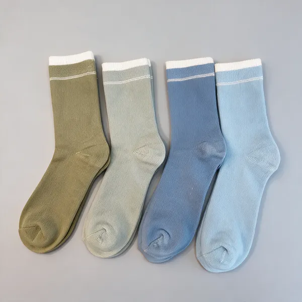 Blue_And_Olive_Ribbed_Crew_Socks_Pack_Of_4