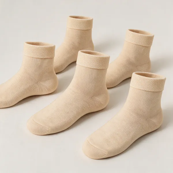 Beige_Sheer_Ankle_Socks_Pack_Of_5