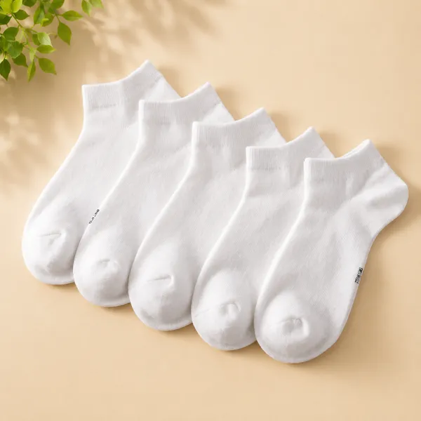 White_Ankle_Socks_Set_Pack_Of_5