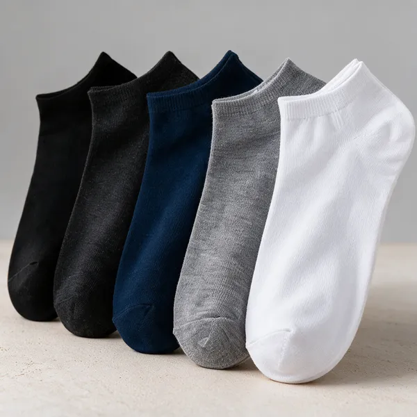 Plain_Ankle_Length_Socks_For_Men_Women_Unisex_Low_Cut_Socks_In_Soft_Pure_Cotton_Fabric_Stretchable_Breathable_Comfortable_Dailywear_Sock_Pack_Of_5