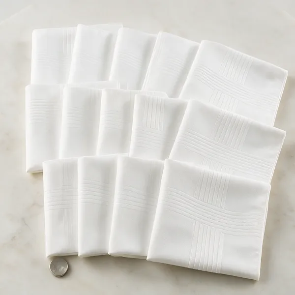 Product_Summary_Menlee_Handkerchief_Pack_Of_10_Cotton_Full_Size_Hanky_Set_Soft_Absorbent_Reusable_White_Handkerchiefs_Solid_Plain_Design_Gentle_On_Skin_Ideal_For_Office_Travel_Daily_Use
