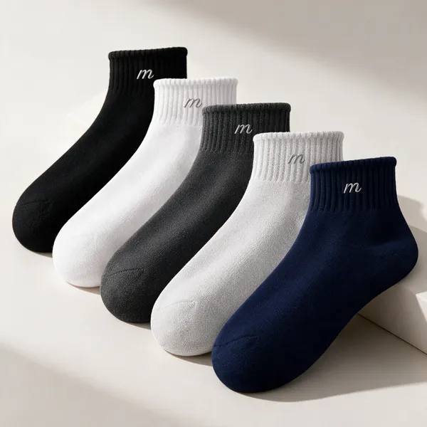 Cotton_Socks_For_Summer_Socks_Ankle_Length_Socks_Soft_Stretchable_Pastel_Cute_Colours_Lightweight_Anti_Odor_Daily_Wear_Gym_Sports_Athletic_Socks_Pack_Of_5