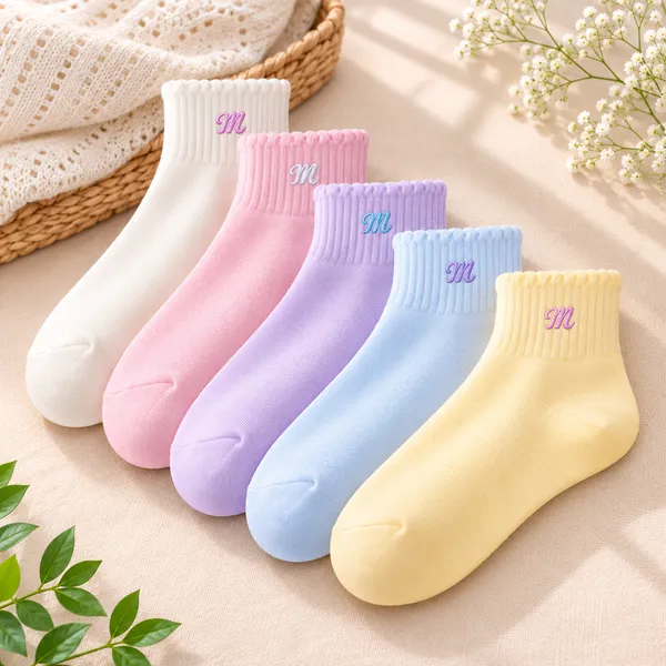 Product_Summary_Menlee_Cotton_Socks_For_Woman_Summer_Socks_For_Women_Women_Ankle_Length_Socks_Soft_Stretchable_Pastel_Cute_Colours_Lightweight_Anti_Odor_Daily_Wear_Gym_Sports_Athletic_Socks_Pack_Of_5