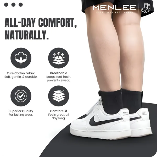 Soft_Stretchable_Daily_Wear_Ankle_Length_Cotton_Socks_For_Summer_|_Pack_Of_10