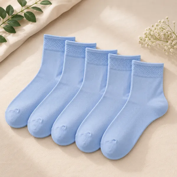 Light_Blue_Ankle_Socks_For_Adults_Pack_Of_5