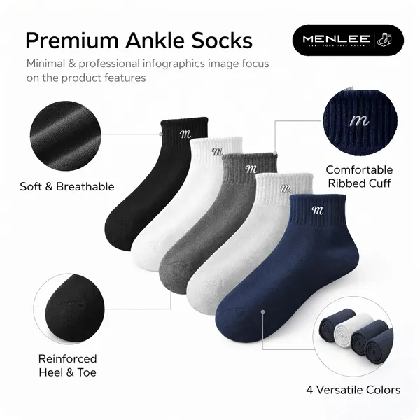 Soft_Stretchable_Daily_Wear_Ankle_Length_Cotton_Socks_For_Summer_|_Pack_Of_5
