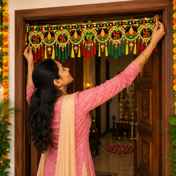 Rahodu_Traditional_Handmade_Shubh_Labh_Door_Toran_with_Swastik,_Diya_&_Ganeshh_Design_|_Decorative_Bandhanwar_for_Home_Entrance,_Pooja_Room_&_Festival_Decor_Size_36_x_9_Inch