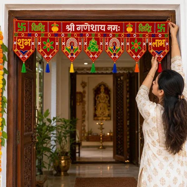 Fabric_Traditional_Ganesh_Shubh_Labh_Toran