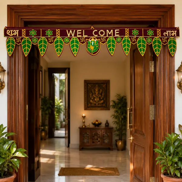 Welcome_Leaf_Pattern_Decorative_Door_Hanging