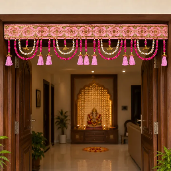 Fabric_Festive_Pink_Embroidered_Door_Toran