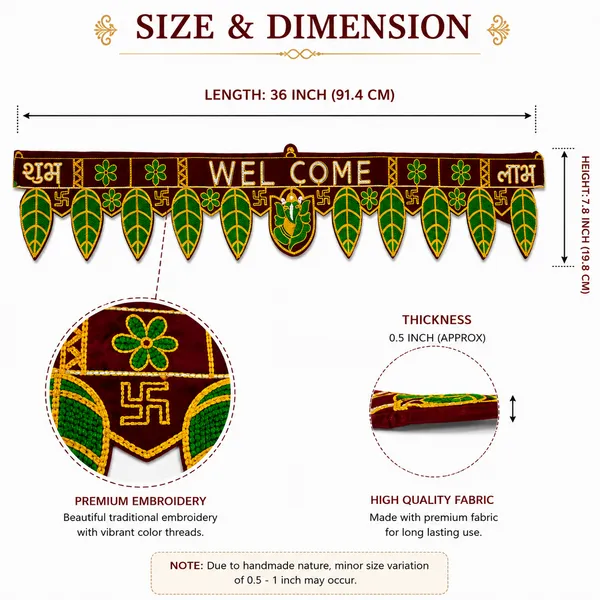 Welcome_Leaf_Pattern_Decorative_Door_Hanging